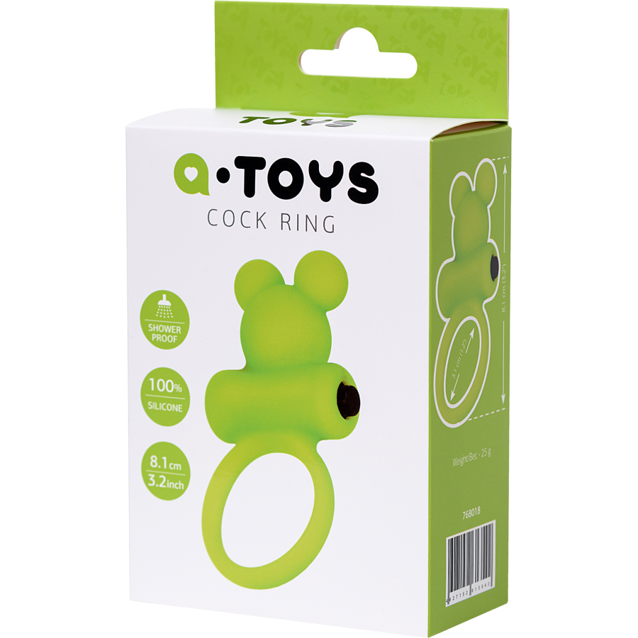 A-Toys by TOYFA Chio Titreşimli Penis Halkası , silikon, yeşil, 8,1 cm, Ø 3,1 cm