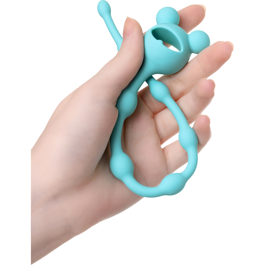 ToDo by Toyfa Froggy anal Zinciri, silikon, mavi, 27,4 cm, Ø 1,4 cm