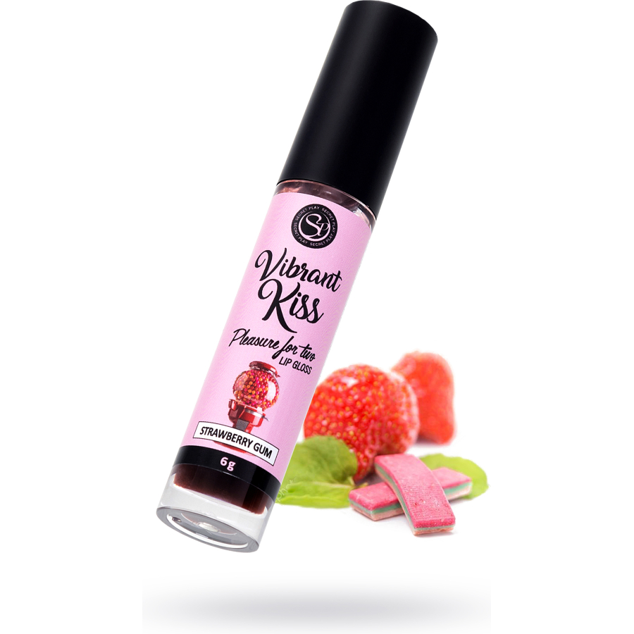 Secret play lip gloss vibrant kiss' çilekli sakız aromalı dudak parlatıcı