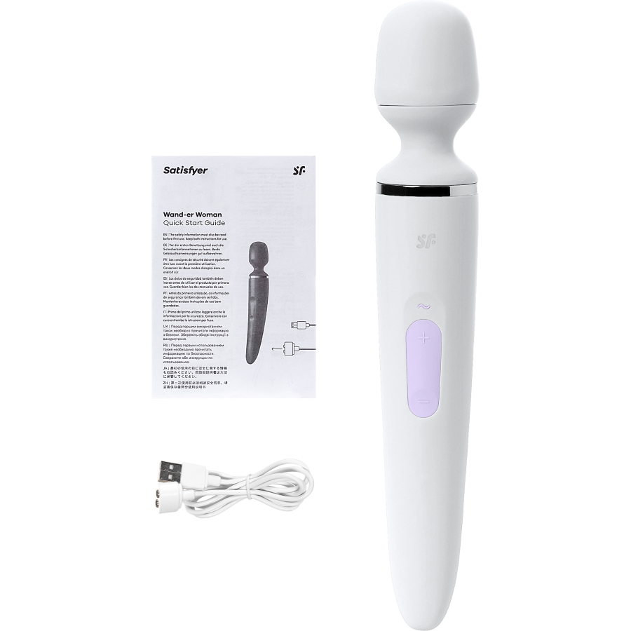 Satisfyer Wand-er Woman Vibratör, ABS plastik, beyaz, 34 cm