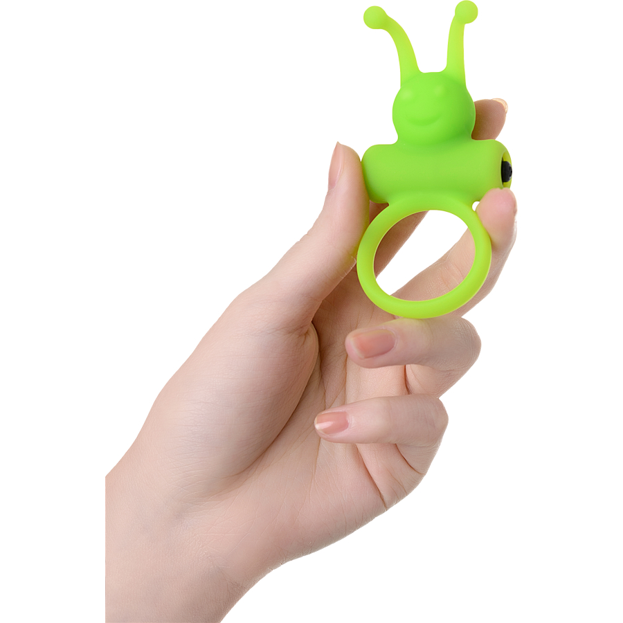 A-Toys by TOYFA Flik Titreşimli Penis Halkası, silikon, yeşil, 9,1 cm, Ø 3,1 cm