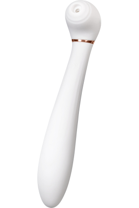 Flovetta by Toyfa Vakum stimülasyonlu vibratör Jasmine, silikon, beyaz, 23 cm