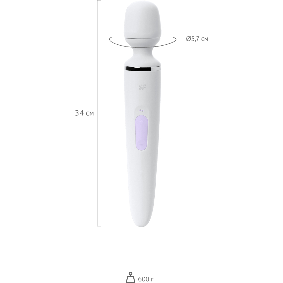 Satisfyer Wand-er Woman Vibratör, ABS plastik, beyaz, 34 cm