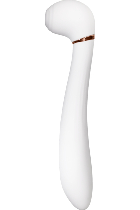Flovetta by Toyfa Vakum stimülasyonlu vibratör Jasmine, silikon, beyaz, 23 cm