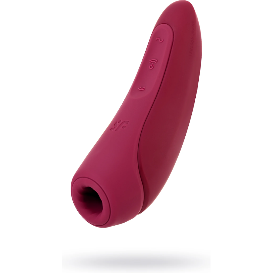 Satisfyer curvy 1 connect app vakum dalgası klitoris vibratörü, silikon, kırmızı, 14,3 cm