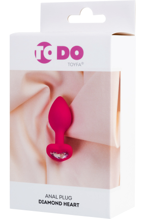 ToDo by Toyfa Diamond Heart Anal Plug, silikon, pembe, 7 cm, Ø 2 cm, 18 g