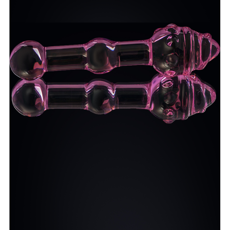 Sexus Glass Çift Taraflı Cam Dildo, pembe, 17 cm