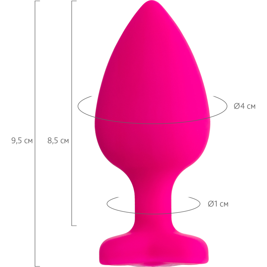 ToDo by Toyfa Diamond Heart Anal Plug, silikon, pembe, 9,5 cm, Ø 4 cm