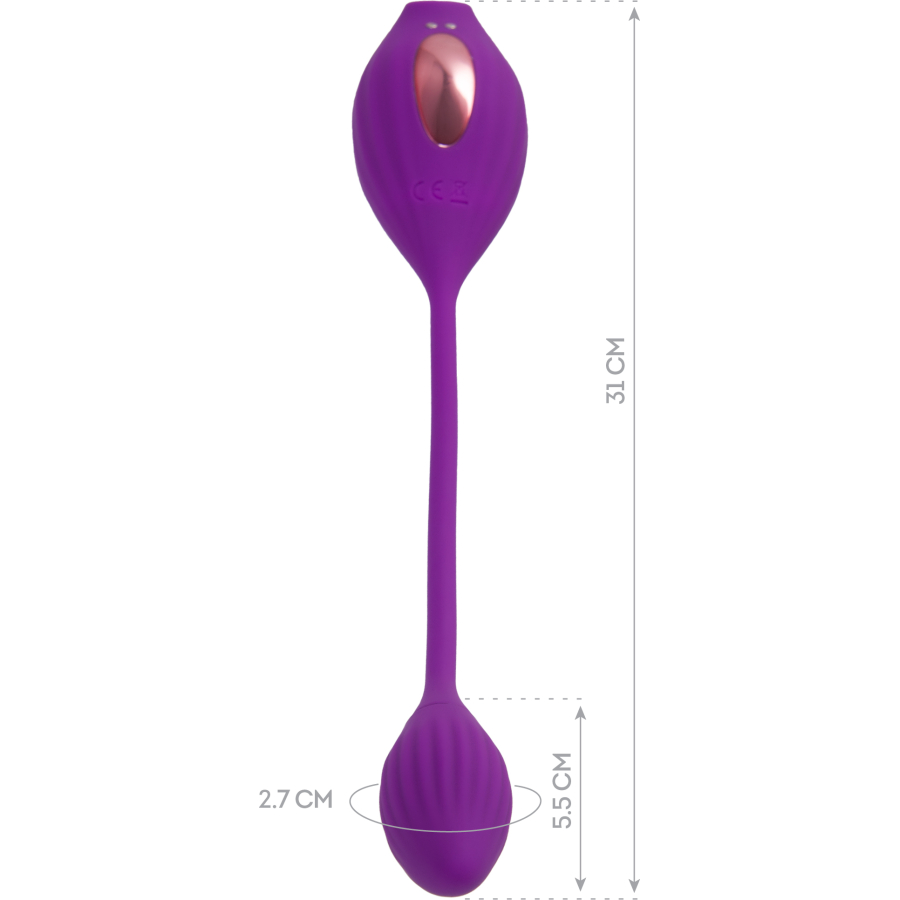 JOS Ginny Vakum Klitoral Vibrator, Silikon, Mor, 31 cm