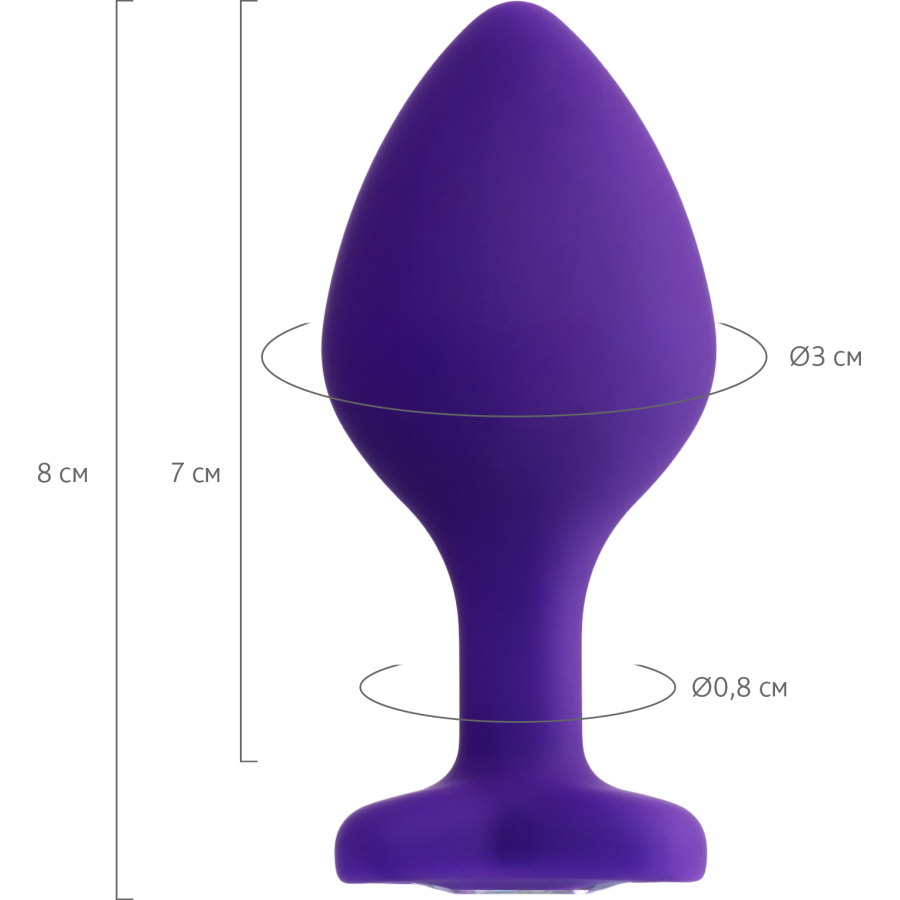 ToDo by Toyfa Diamond Heart Anal Plug, silikon, mor, 8 cm, Ø 3 cm