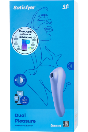 Satisfyer Dual Pleasure Vakum Dalgası Klitoral Vibratör, silikon, mor, 17.9 cm