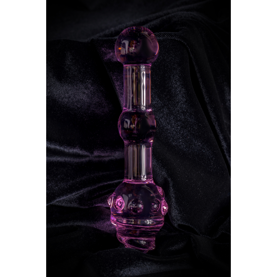 Sexus Glass Çift Taraflı Cam Dildo, pembe, 17 cm