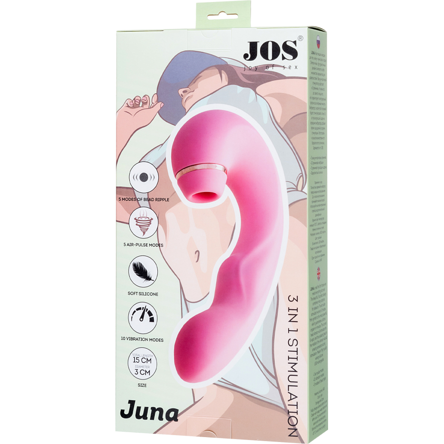 JOS JUNA Çok Fonksiyonlu Vibratör, pembe, 15 cm