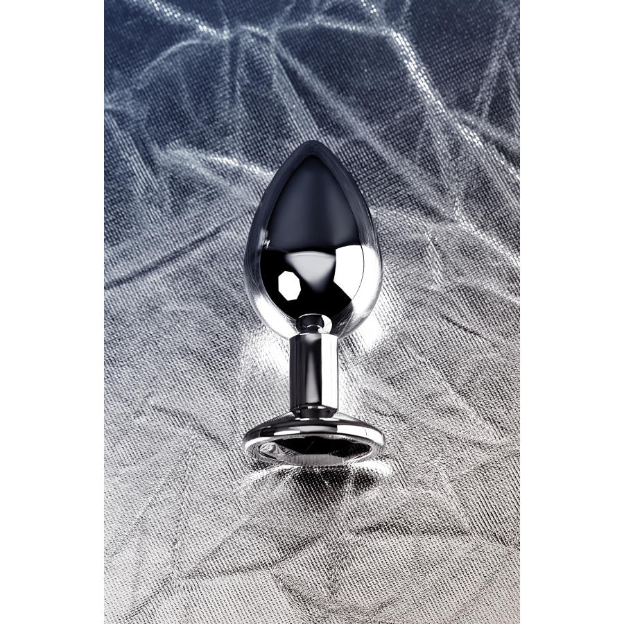 Metal by TOYFA Anal Plug, Metal, gümüş, siyah kristalli, 8,1 cm, Ø 3,4 cm