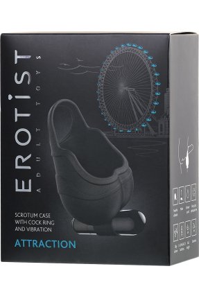 Erotist Penis Kılıfı Ereksiyon halkalı ve Titreşimli , Silikon, siyah, 6,5 cm