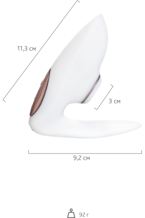 Satisfyer Pro 4 Couples Çiftler İçin Vakum Dalgalı Vibratör, silikon, beyaz, 19,5 cm