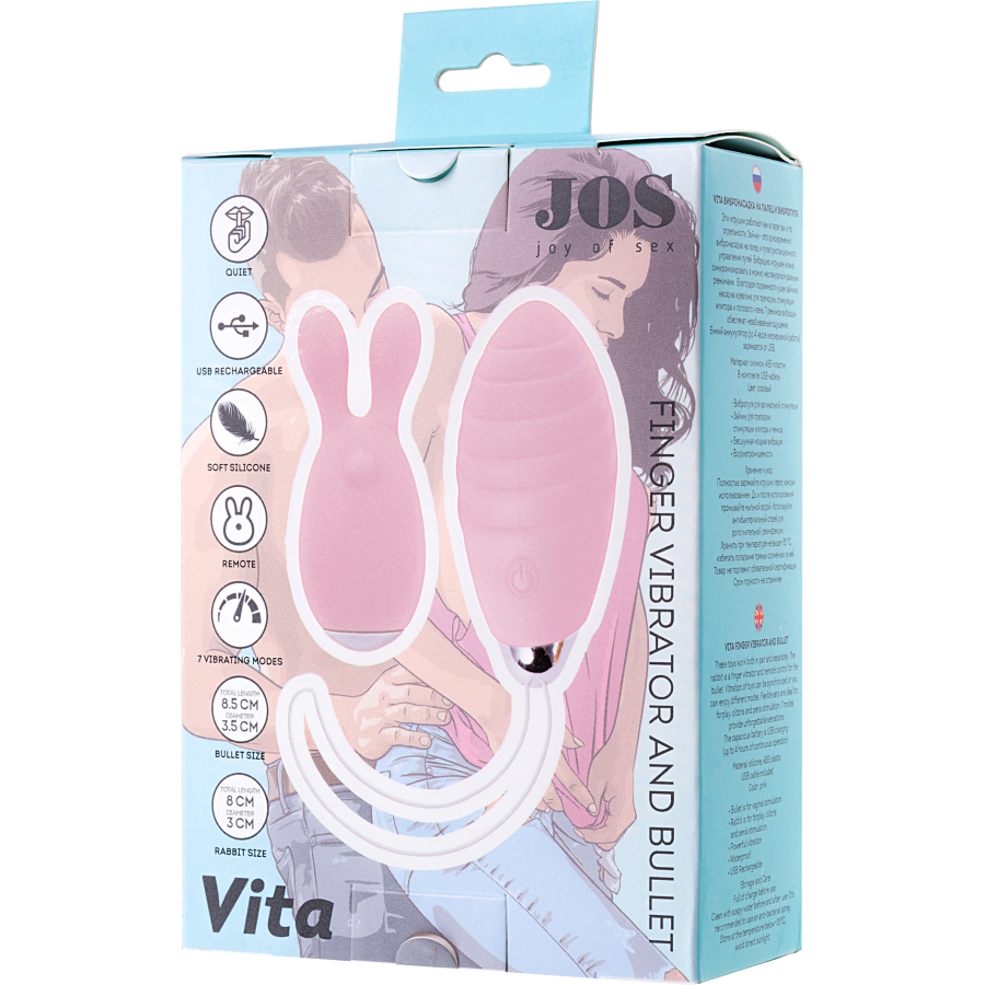 JOS VİTA Vajinel Plug Seti , silikon, pembe, 8,5 ve 8 cm