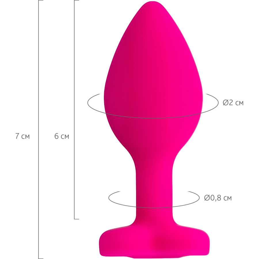 ToDo by Toyfa Diamond Heart Anal Plug, silikon, pembe, 7 cm, Ø 2 cm, 18 g