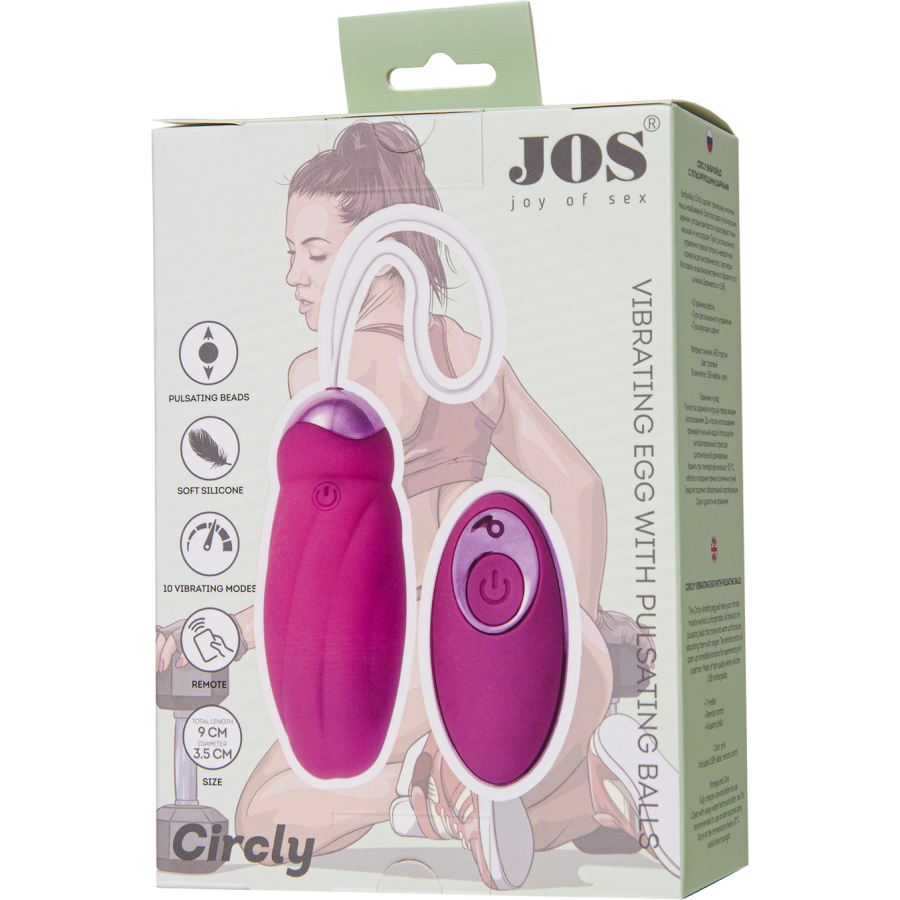 JOS Circly Titreşimli Vjinal Top, Silikon, Pembe, 9 cm