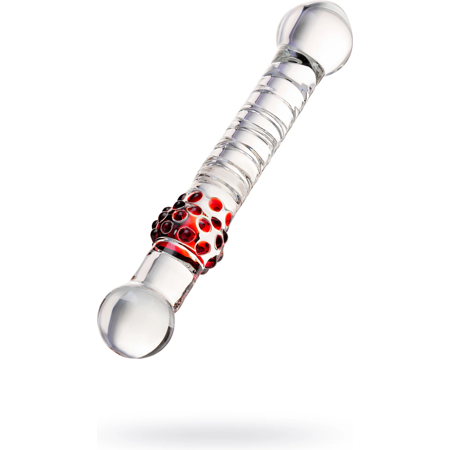 Çift taraflı cam dildo, 22 cm