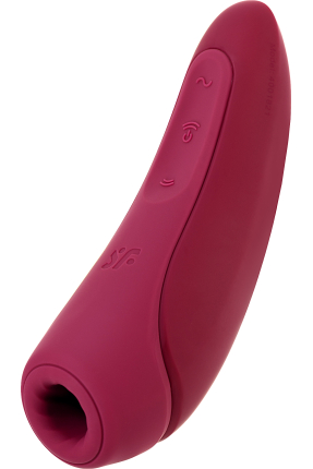 Satisfyer Curvy 1 Connect App Vakum Dalgası Klitoris Vibratörü, silikon, kırmızı, 14,3 cm