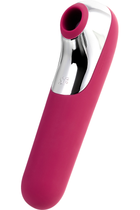 Satisfyer Dual Love Pink Vakum Klitoral Uyarıcı Vibratör, Silikon, Kırmızı, 16 cm
