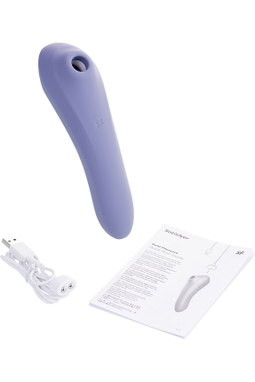 Satisfyer Dual Pleasure Vakum Dalgası Klitoral Vibratör, silikon, mor, 17.9 cm