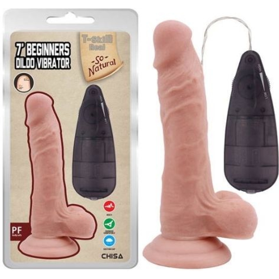 7’ beginners dildo vibrator flesh