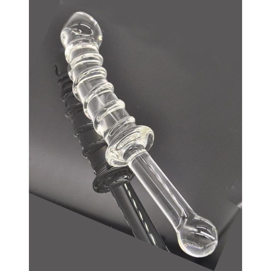 23cm tırtıklı cam dildo