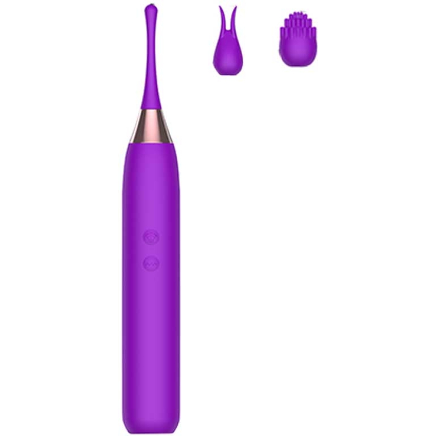 Değiştirilebilir üç başlıklı i̇nce vibratör mor