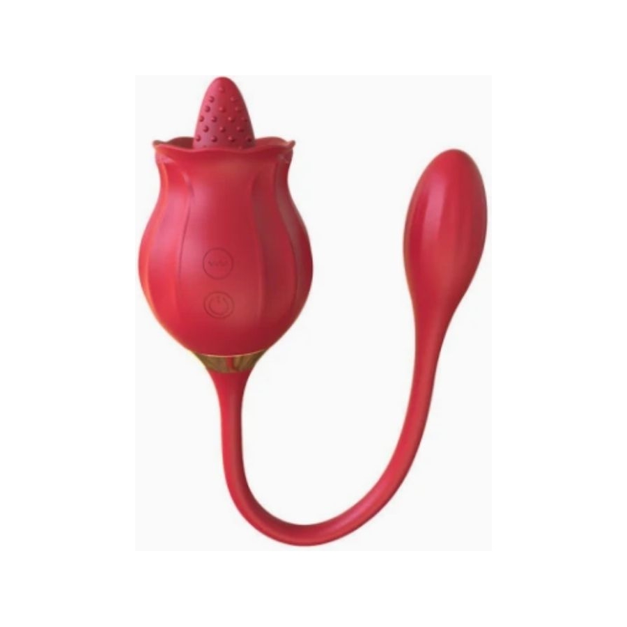 Rose 2&apos;si 1 arada dilli gül vibratör 2'si 1 arada dilli gül vibratör...