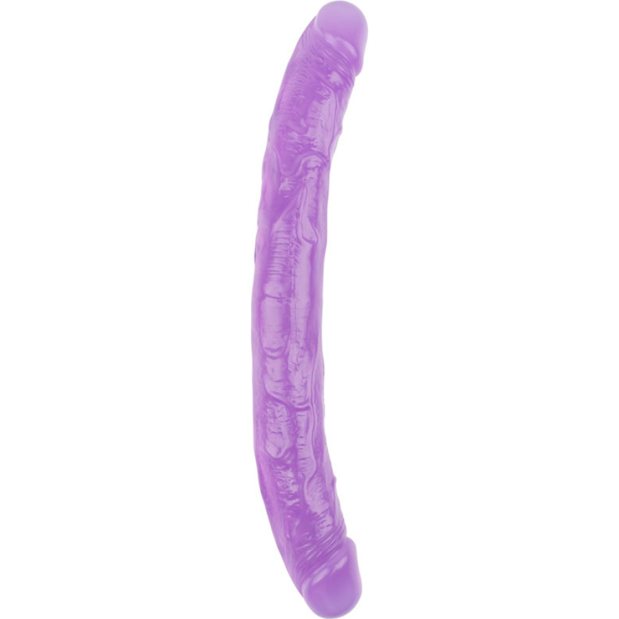 Hi-rubber şeffaf jel çift taraflı dildo - 32. 5cm mor