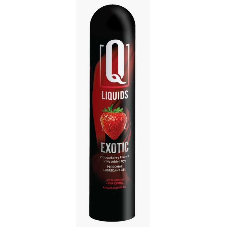 Q liquids exotic çilek aromalı 125 ml su bazlı kayganlaştırı jel