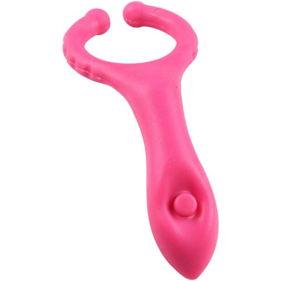 Testis uyarıcılı titreşimli penis halkası pembe