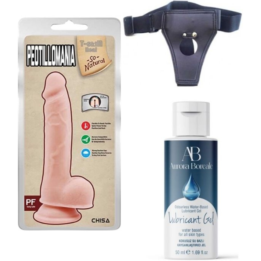 Belden bağlamalı kayganlaştırıcı set peotillomania 19. 5cm gerçekçi dildo