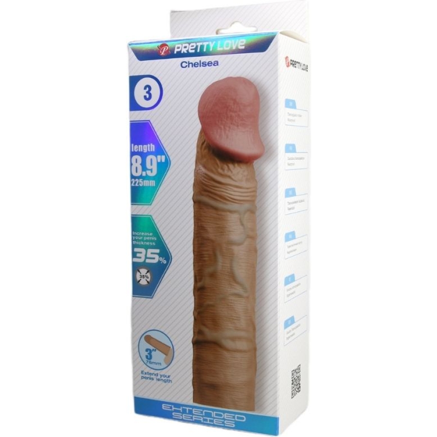 Chelsea gerçek hissiyatlı uzatıcı penis kılıfı bu üst düzey penis kılıfı, yüksek kaliteli premium silikondan üretilmiştir ve uzun ömürlü kullanım için özel olarak tasarlanmıştır. Cilt dostu yapısı sayesinde tahrişe neden olmaz, %100 su geçirmezdir ve phthalate ile lateks kesinlikle içermez. Ürün özellikleri: melez renkli şık görünüm toplam uzunluk: 22,5 cm uç dolgu kısmı: 4,8 cm penis...