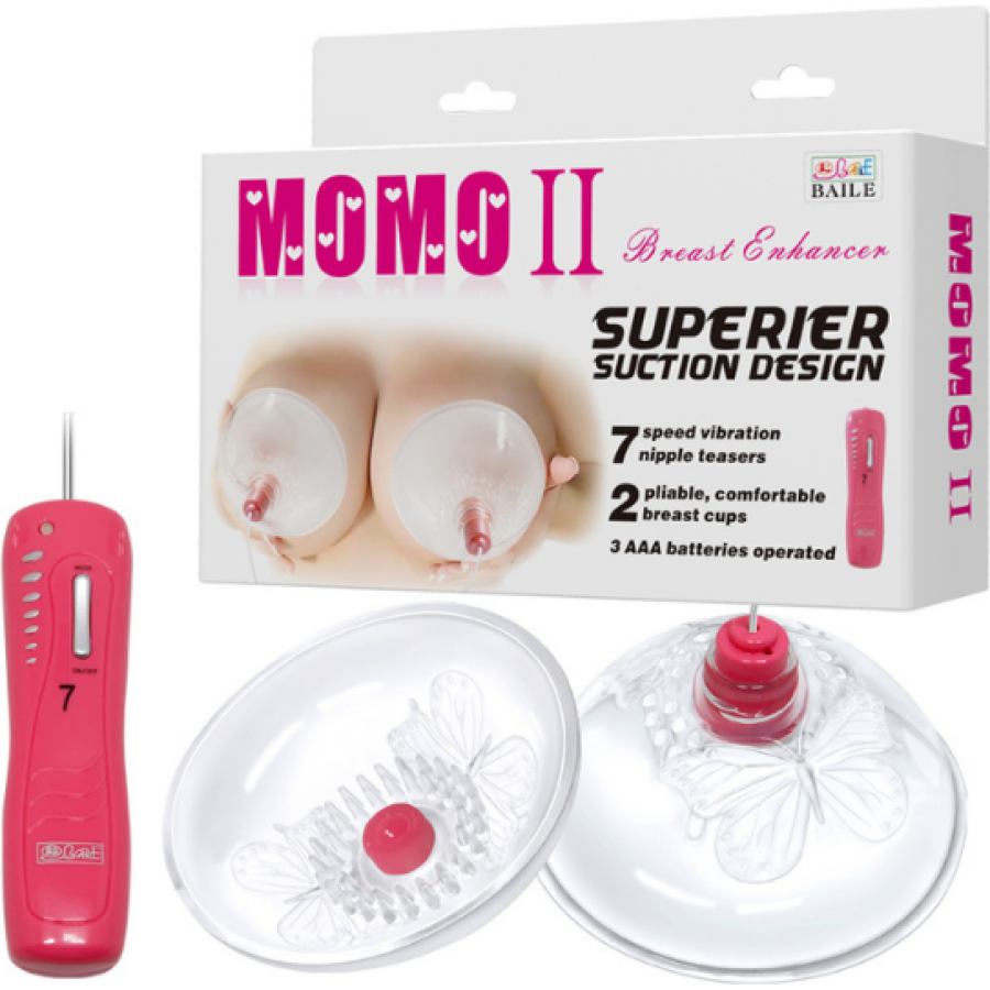Momo 2 süper emişli-tireşimli göğüs büyütme aleti yumuşak silikon malzemeden üretilmiş bu titreşimli göğüs uyarıcıları, her bir göğüse hafif vakum etkisiyle yerleşerek dokunmaya karşı hassasiyeti artırır. Ayarlanabilir vakum gücü sayesinde kişisel konforunuza göre kullanım imkânı sunar. Cinsel ilişki öncesinde sadece birkaç dakika kullanıldığında, uyarılmayı artırarak ön sevişmeyi daha yoğun ve heyecanlı hale getirir.