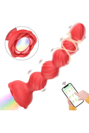 Telefon Kontrollü Haley Rose Pulled Beads Anal Plug – Siyah
