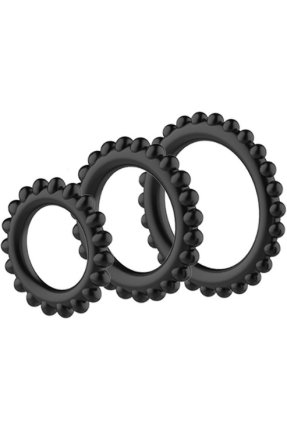 Titan 3'lü Siyah Esnek Penis Halkası Seti