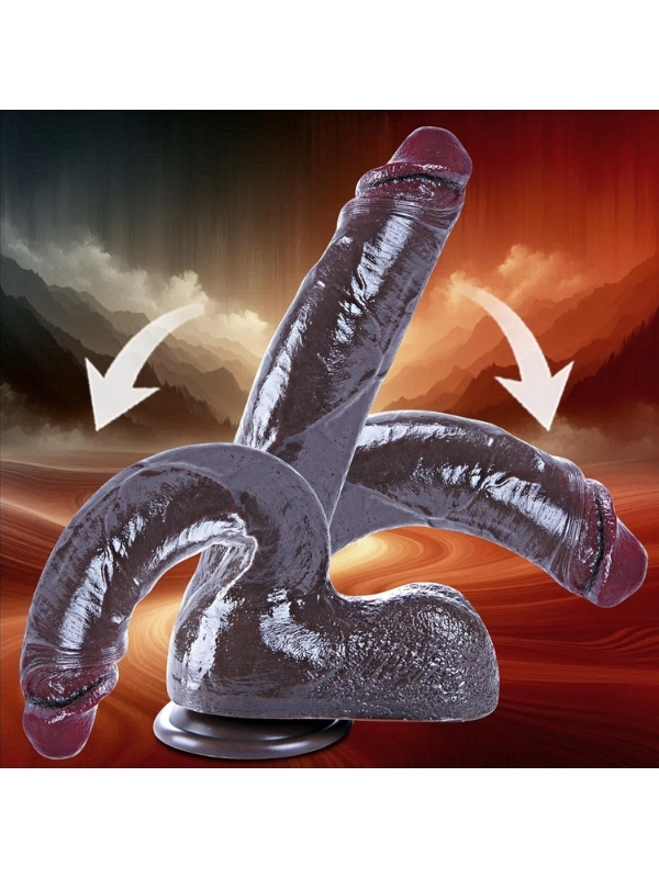 26 cm Black Giant XXL Realistic Silicone Dildo – Strong Vacuum Base, Thick and Flexible Design